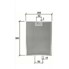 Alapure Metaalfilter geschikt voor Elica 380x290mm GF03RB
