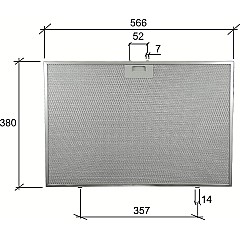 Whirlpool Metaalfilter 488000302744 565x380x8mm van Alapure MFR46