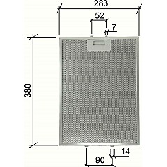 Elica Metaalfilter GF03QB 380x283x9mm 