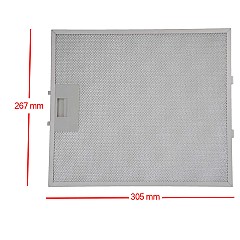 Alapure Metaalfilter geschikt voor Bauknecht 480122102168 306x267x9mm