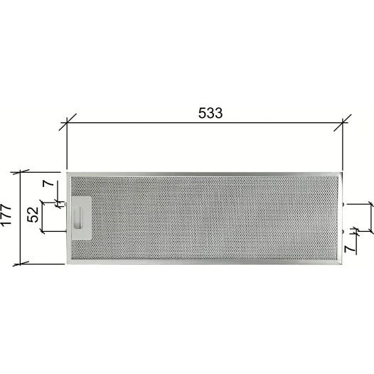Hotpoint-Ariston Metaalfilter 481248058305 533x177x10mm
