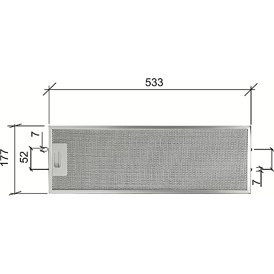Alapure Metaalfilter geschikt voor Elica GF023B / GF023C 533x177x10mm Alapure Metaalfilter geschikt voor Elica GF023B / GF023C 533x177x10mm