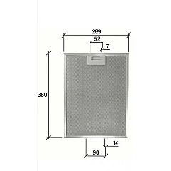 Alapure Metaalfilter geschikt voor Turboair 380x290mm GF03RB