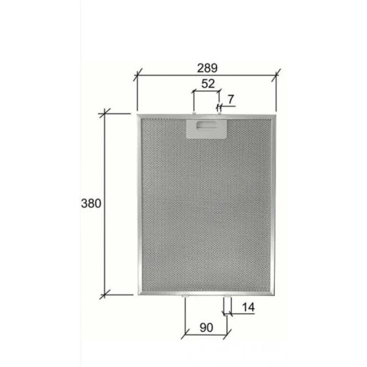 Alapure Metaalfilter geschikt voor Turboair 380x290mm GF03RB