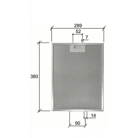 Alapure Metaalfilter geschikt voor Elica 380x290mm GF03RB Alapure Metaalfilter geschikt voor Elica 380x290mm GF03RB