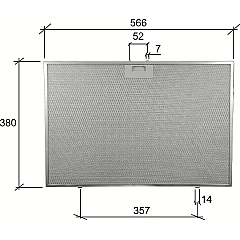 Alapure Metaalfilter geschikt voor Ikea 488000302744 565x380x8mm