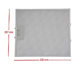 Alapure Metaalfilter geschikt voor Whirlpool 480122102168 306x267x9mm