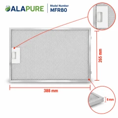 Alapure Metaalfilter geschikt voor Bosch 742967 / 00742967 388x265x8mm