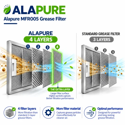 Alapure Metaalfilter geschikt voor Neff 703451 / 00703451 358x265mm