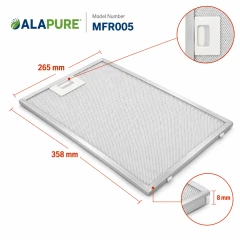 Alapure Metaalfilter geschikt voor Siemens 703451 / 00703451 358x265mm