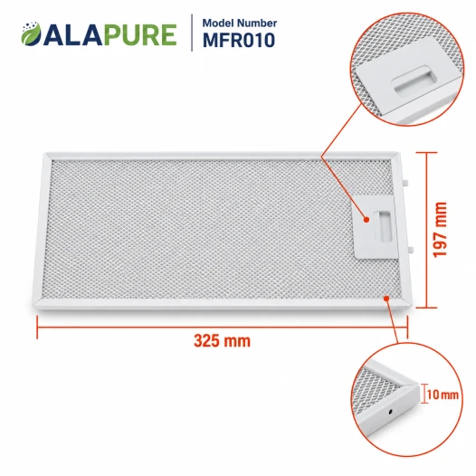 Alapure Metaalfilter geschikt voor AEG 4055101697 325x197x10mm