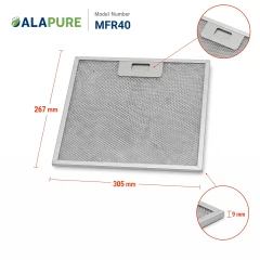 Alapure Metaalfilter geschikt voor Elica GRI0009219A 304x267x9mm