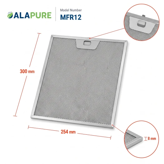 Alapure Metaalfilter geschikt voor Progress 50248271004 300x254x8mm
