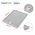 Alapure Metaalfilter geschikt voor Faber 1330251404 / 133.0251.404 300x250x7mm