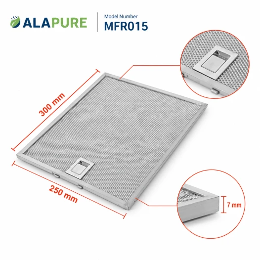 Alapure Metaalfilter geschikt voor Faber 1330251404 / 133.0251.404 300x250x7mm