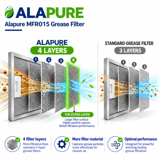 Alapure Metaalfilter geschikt voor Faber 1330251404 / 133.0251.404 300x250x7mm