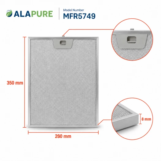Alapure Metaalfilter geschikt voor Viva 12005749 350x280x8mm