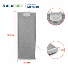 Alapure Metaalfilter geschikt voor Atag 401468 / 89001193 468x183x7mm