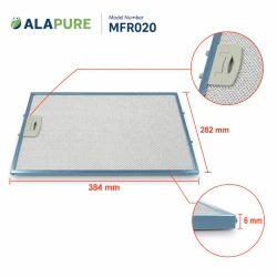 Alapure Metaalfilter geschikt voor Atag 453284 / 89000754 384x282x6mm