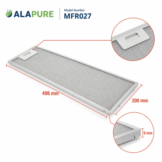 Alapure Metaalfilter geschikt voor Inventum 40600900029 200x496x9mm