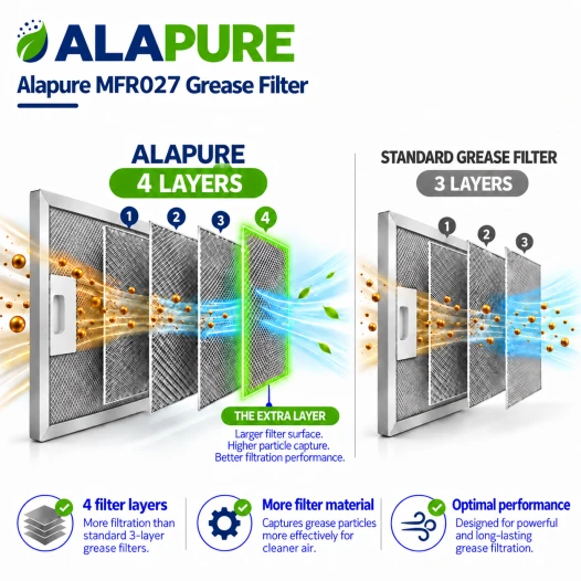 Alapure Metaalfilter geschikt voor Inventum 40600900029 200x496x9mm