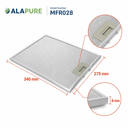 Alapure Metaalfilter geschikt voor Inventum 40600909001 340x275mm
