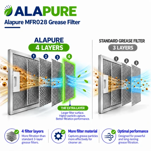 Alapure Metaalfilter geschikt voor Inventum 40600909001 340x275mm