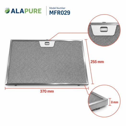 Alapure Metaalfilter geschikt voor Faber 1330076268 370x255x8mm