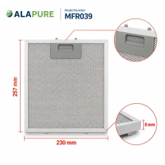 Alapure Metaalfilter geschikt voor Klarstein 10034872 230x257mm
