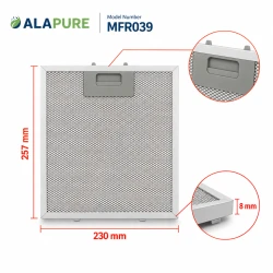 Alapure Metaalfilter geschikt voor Klarstein 10034872 230x257mm