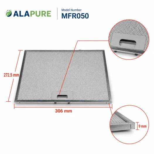 Alapure MFR050 Geschikt voor Miele Metaalfilter 8270380 272.5x306x9mm