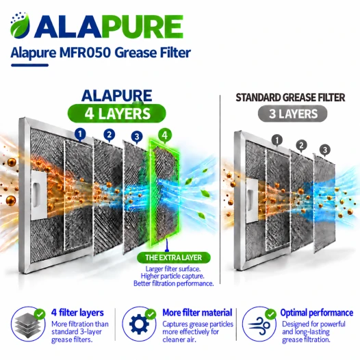 Alapure MFR050 Geschikt voor Miele Metaalfilter 8270380 272.5x306x9mm