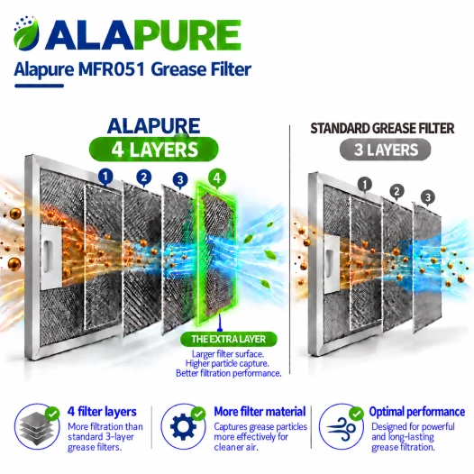 Alapure MFR051 Geschikt voor Miele Metaalfilter 8270400 368x254x9mm
