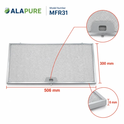 Alapure Metaalfilter geschikt voor Smeg 763410749 506x300x8mm