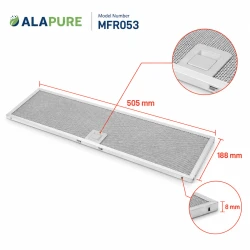Alapure Metaalfilter geschitk voor Inventum 40600900017 505x188mm