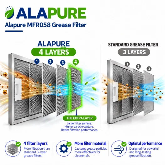 Alapure Metaalfilter geschikt voor Zanussi 50268357006 432x200x10mm