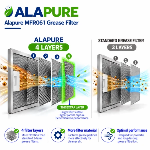 Alapure Metaalfilter geschikt voor Siemens 352813 / 00352813 445x175mm