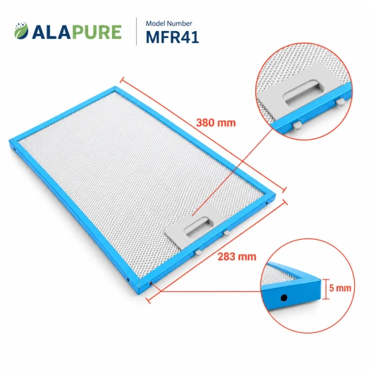 Alapure Metaalfilter geschikt voor Viva 422872 / 00422872 380x283x8mm