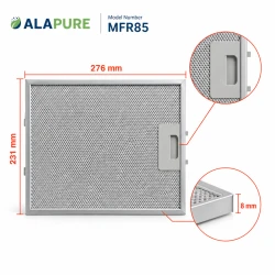 Alapure Metaalfilter geschikt voor Electrolux 4055101671 280x230x8mm