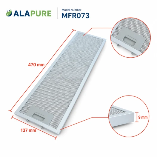 Alapure Metaalfilter geschikt voor Electrolux 50287157007 470x137mm