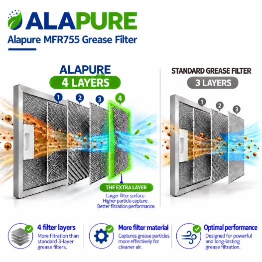 Alapure Metaalfilter geschikt voor AEG 50287156009 497x170mm