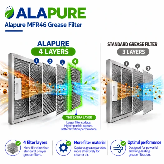 Alapure Metaalfilter geschikt voor Hotpoint-Ariston 488000302744 565x380x8mm