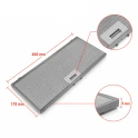 Alapure Metaalfilter geschikt voor Electrolux 4055379723 460x178x9mm