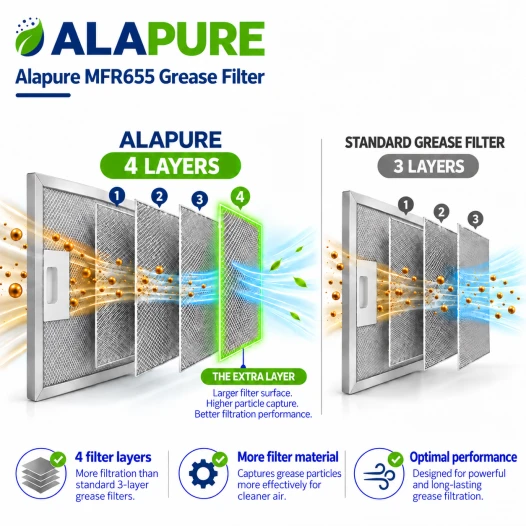 Alapure Metaalfilter geschikt voor Hotpoint-Ariston 481248058332 275x217x8mm