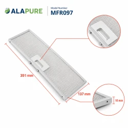 Alapure Metaalfilter geschikt voor AEG 50288070001 391x137x10mm