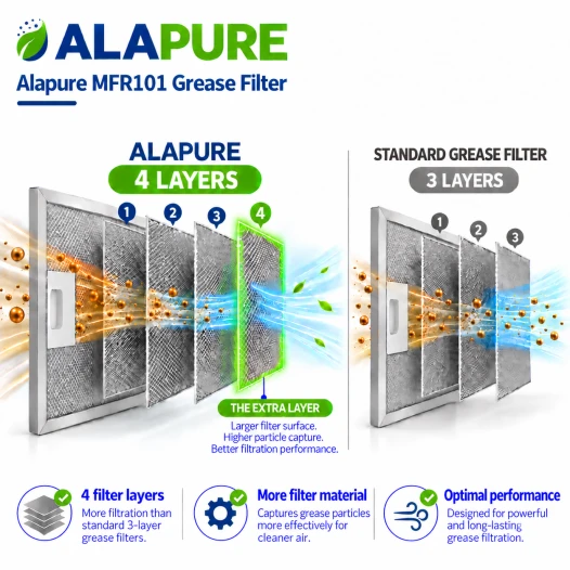 Alapure Metaalfilter geschikt voor Amica 1006926 300x250x8mm