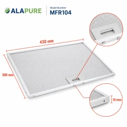 Alapure Metaalfilter geschikt voor AEG 80877780 300x430x10mm