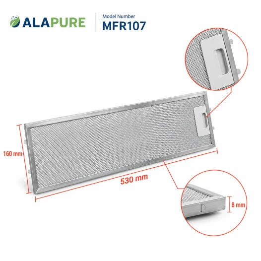 Alapure Metaalfilter geschikt voor Pelgrim 366534 534x159x7mm