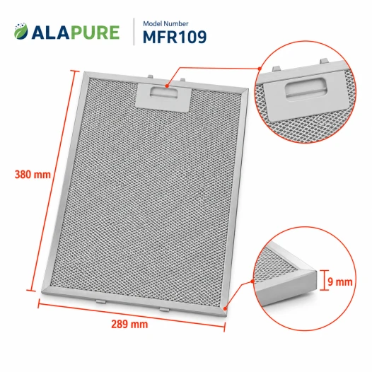 Alapure Metaalfilter geschikt voor Elica 380x290mm GF03RB