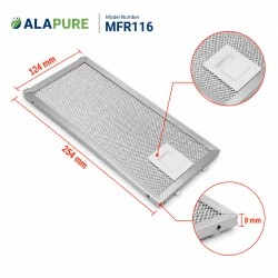 Alapure Metaalfilter geschikt voor Zanker 4055348199 124x254x8mm